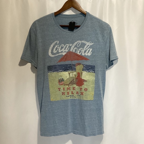 1000. Men’s Vintage Coca-Cola T-Shirt Light Blue | Size Medium VGUC - Picture 1 of 2